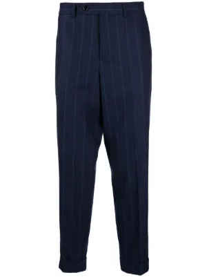 Navy blue sale pinstripe trousers