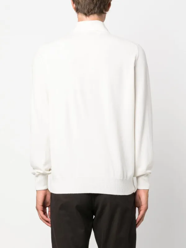 Brunello Cucinelli long-sleeve Cashmere Polo Shirt | White | FARFETCH