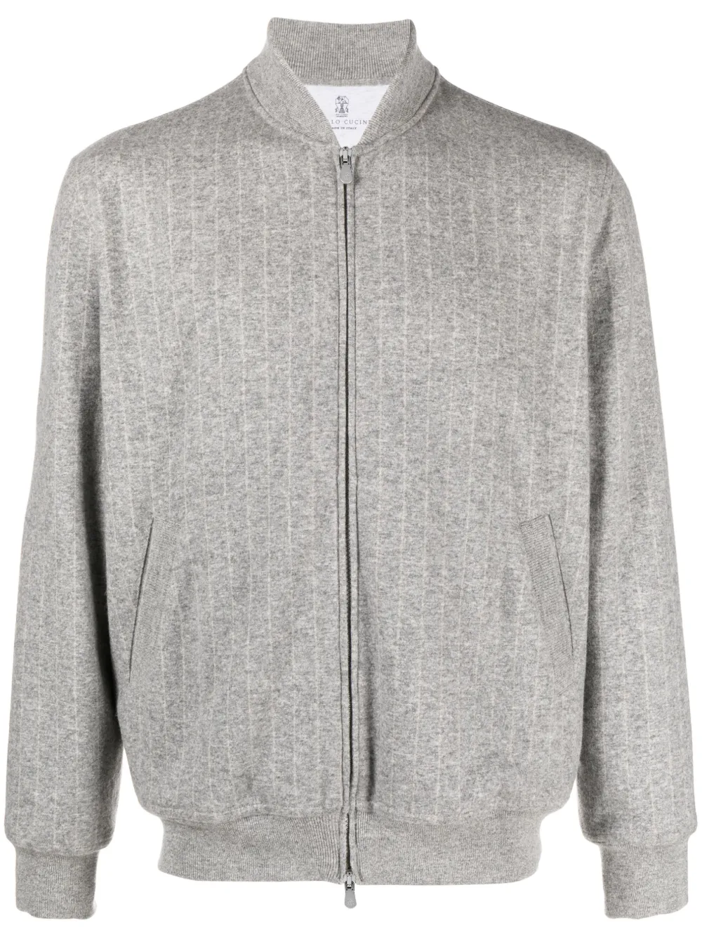 zip-up cashmere-blend cardigan