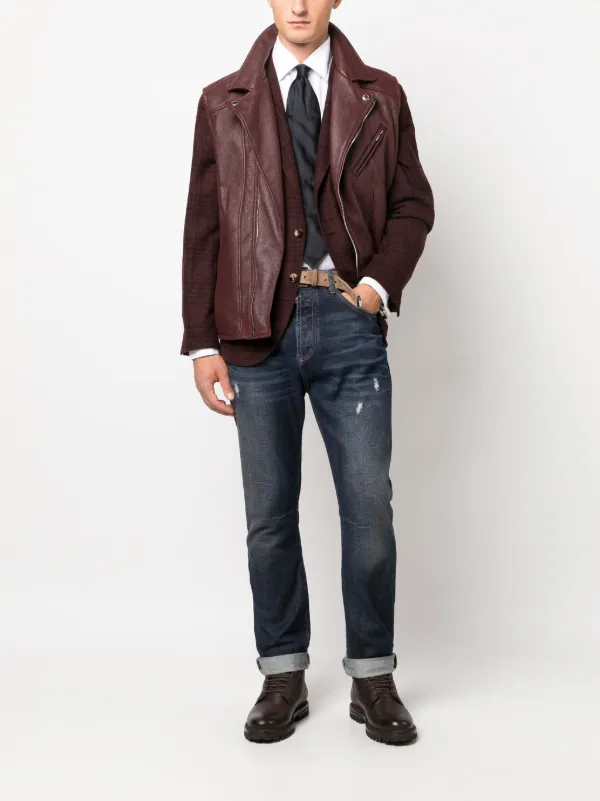 Sheepskin biker clearance jacket mens