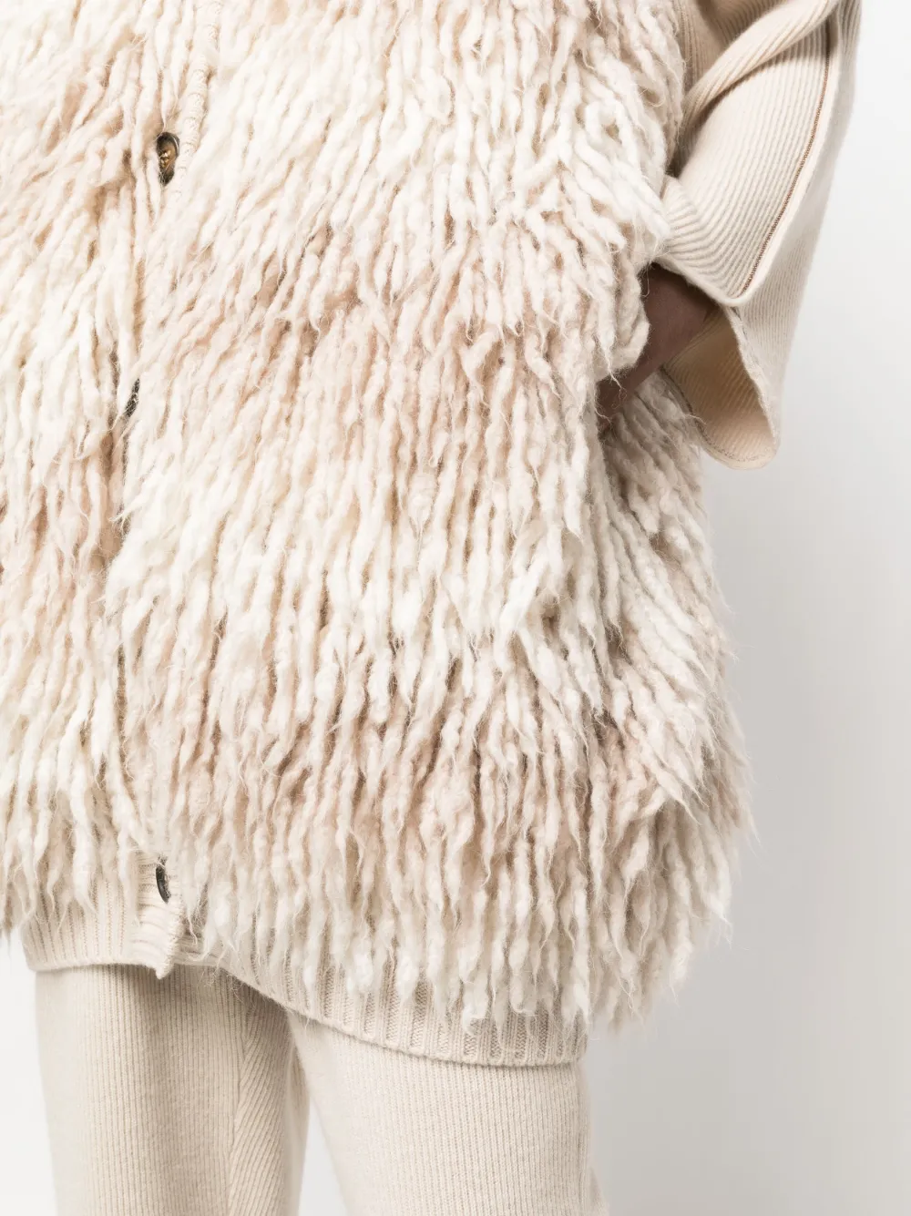 Brunello Cucinelli Spencer met franje Beige