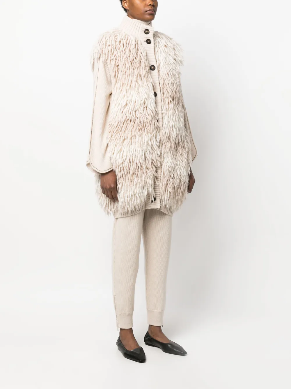 Brunello Cucinelli Spencer met franje Beige