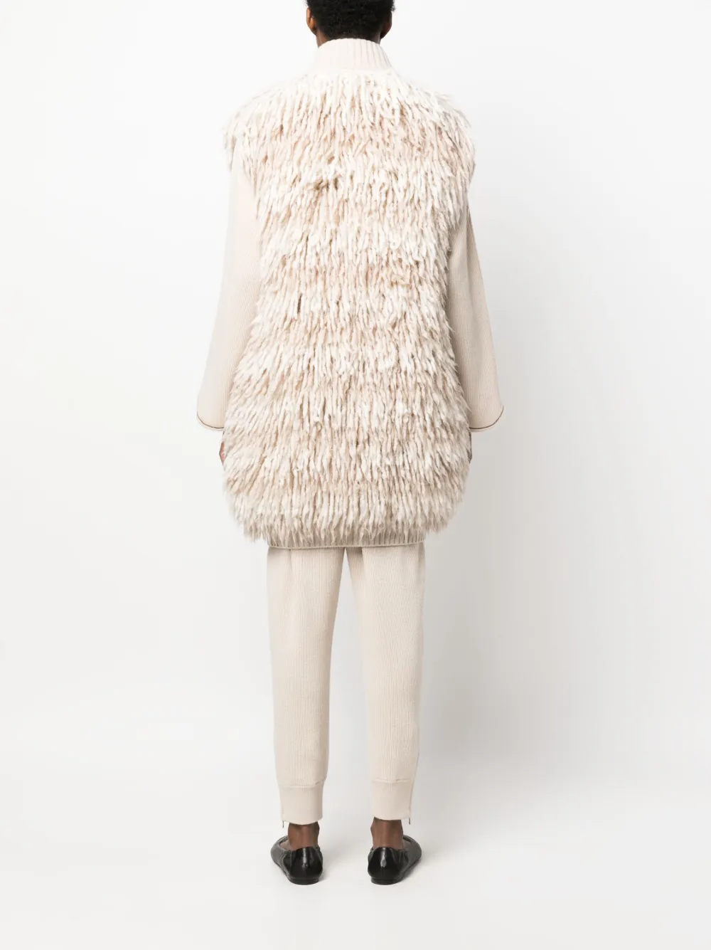 Brunello Cucinelli Spencer met franje Beige