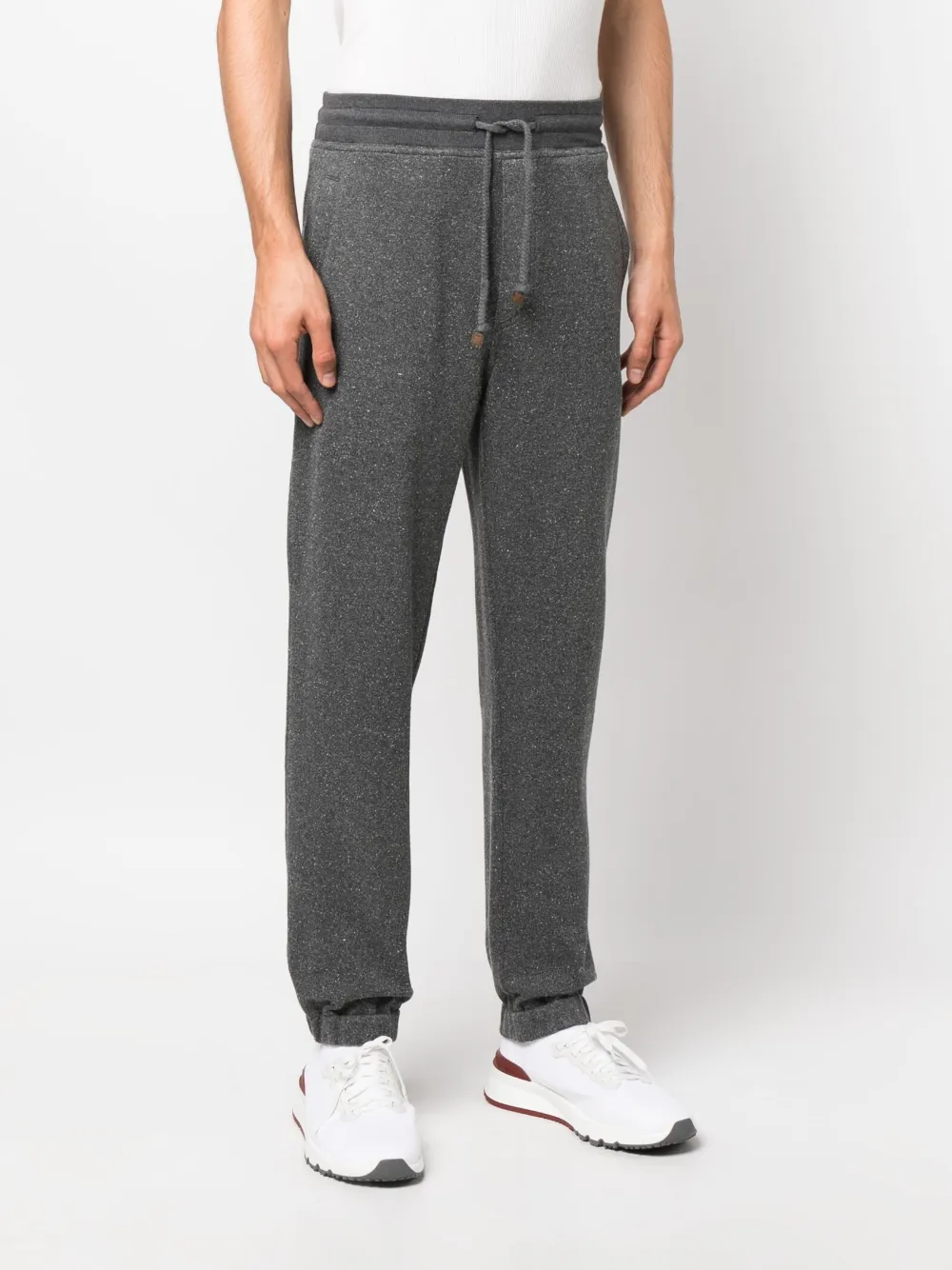 Brunello Cucinelli Mélange Track Trousers In Grey