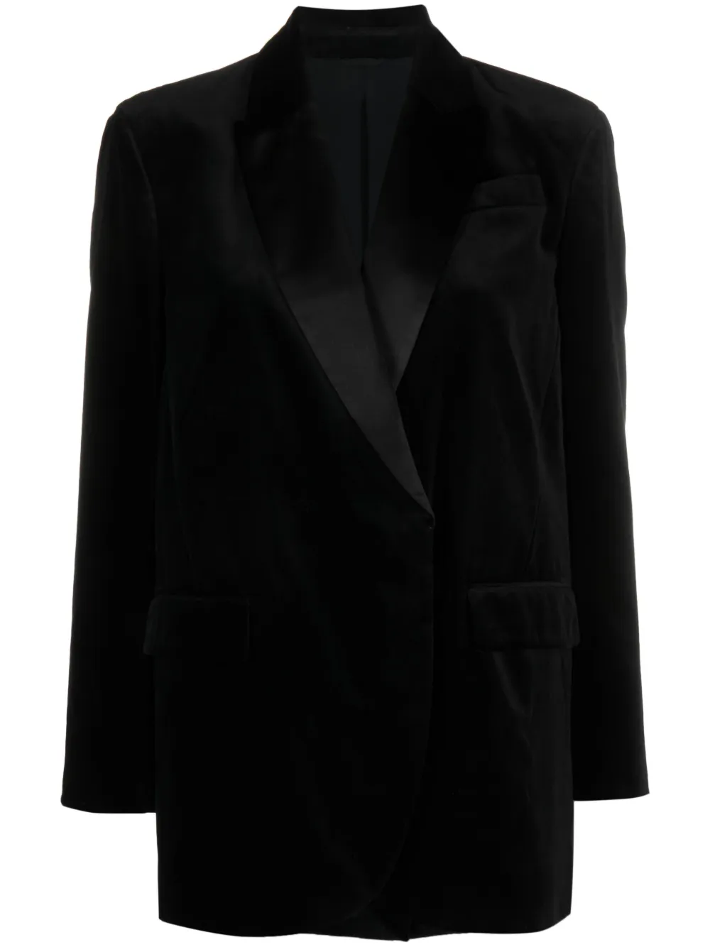 Brunello Cucinelli Blazer met satijnen revers Zwart