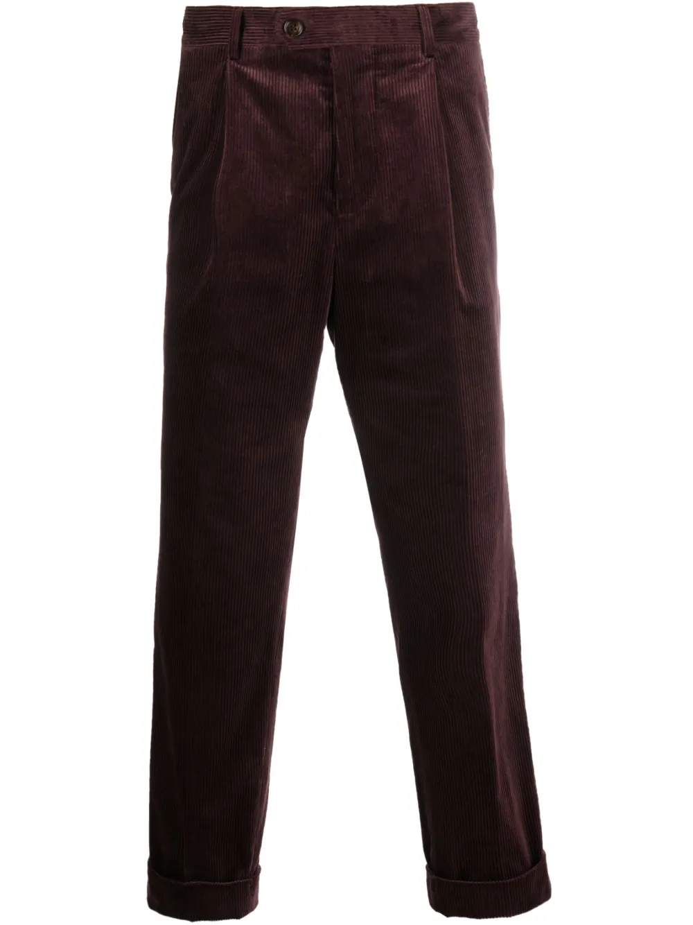 Brunello Cucinelli corduroy cropped trousers | Purple | Image 1