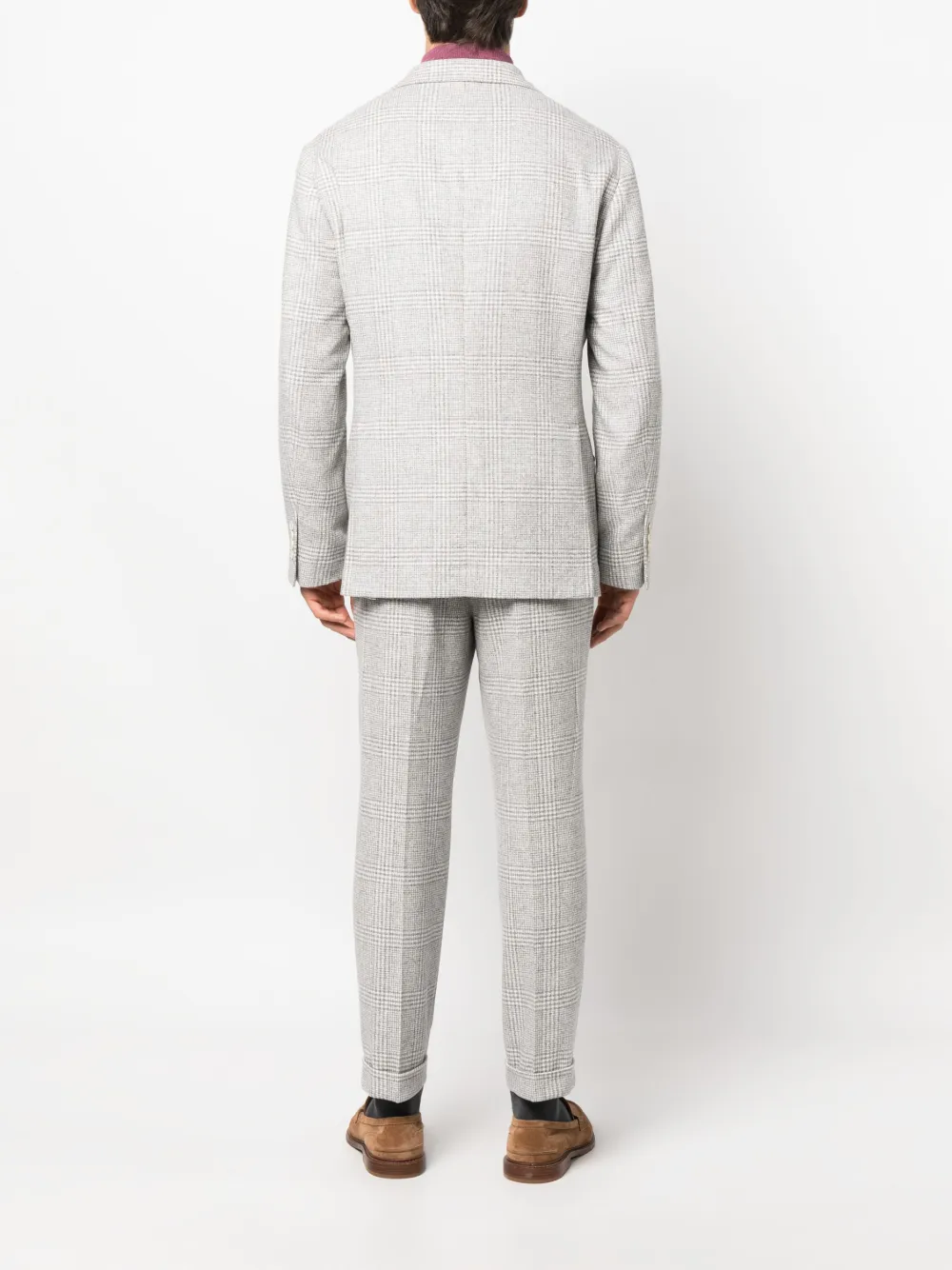 Brunello Cucinelli Geruite blazer Wit