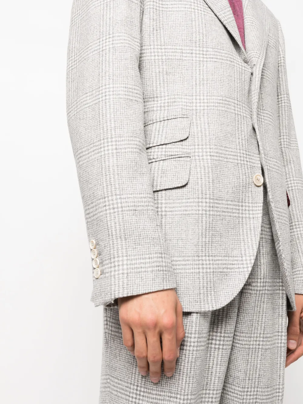 Brunello Cucinelli Geruite blazer Wit