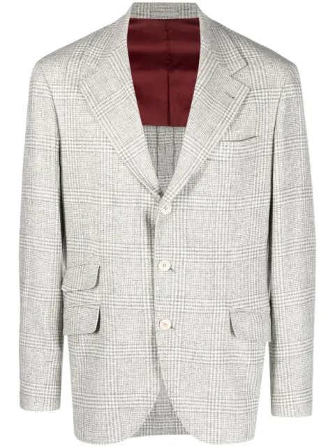 Brunello Cucinelli checked wool-silk blazer