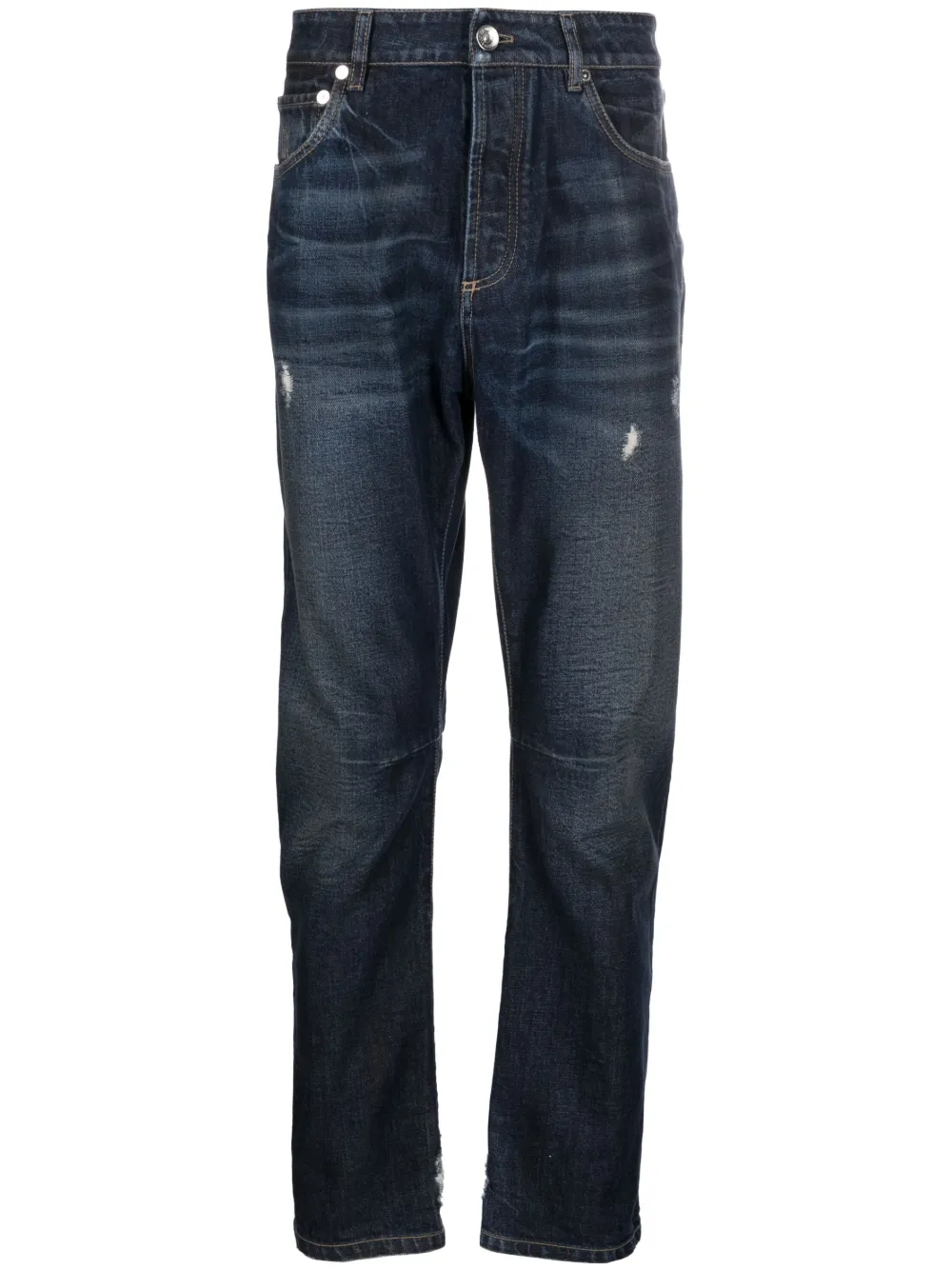 Brunello Cucinelli jeans rectos con tiro medio | azul | Image 1