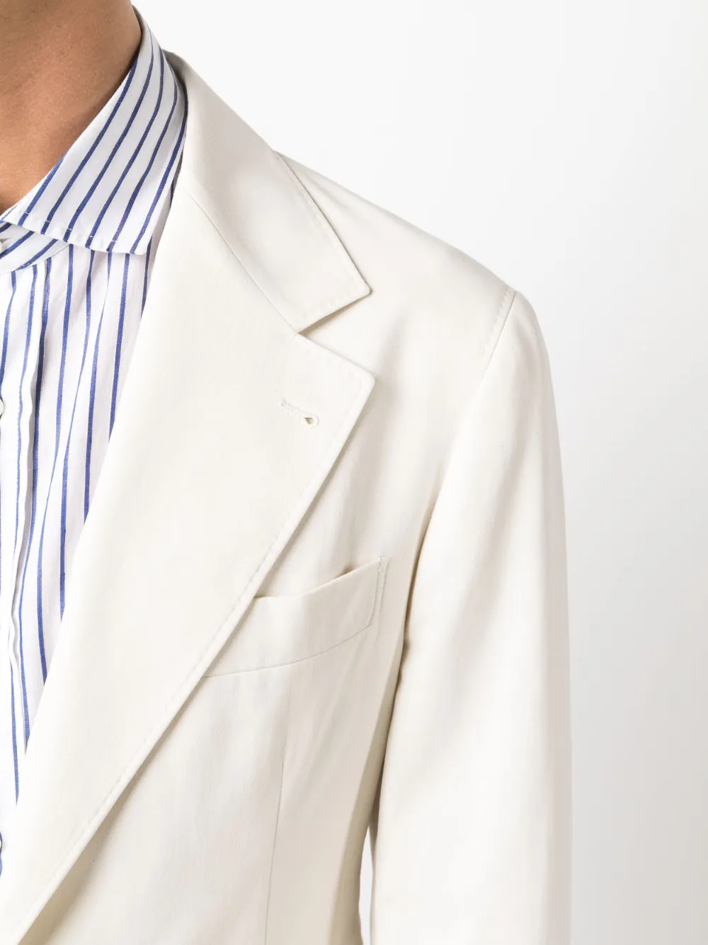 Brunello Cucinelli Single-breasted Linen Blazer In Neutrals