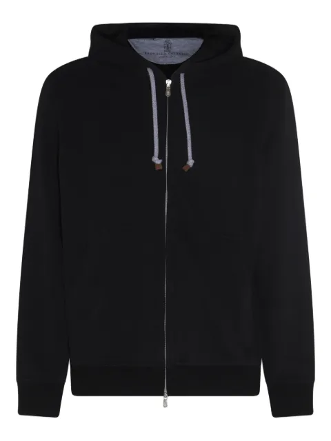 Brunello Cucinelli Moletom de capuz com zíper