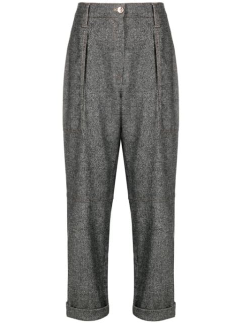 Brunello Cucinelli cropped wool-blend trousers