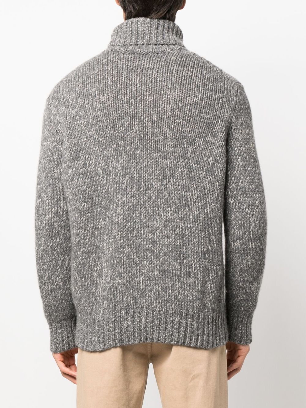 Shop Brunello Cucinelli Cable-knit Roll-neck Sweater In Grey