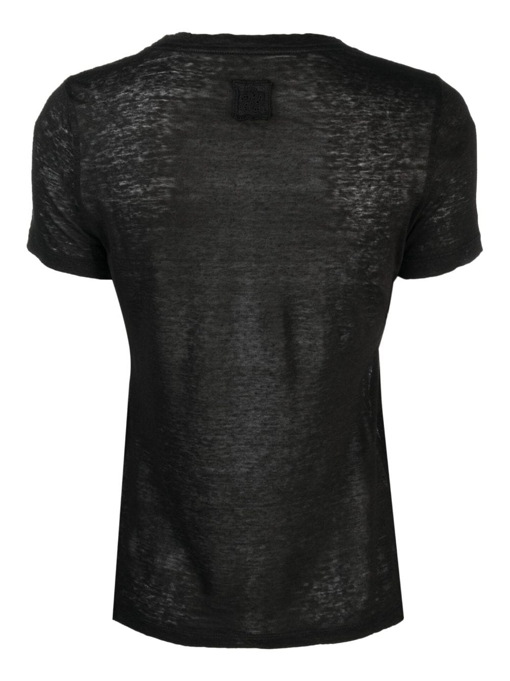120% Lino round-neck T-shirt - Zwart