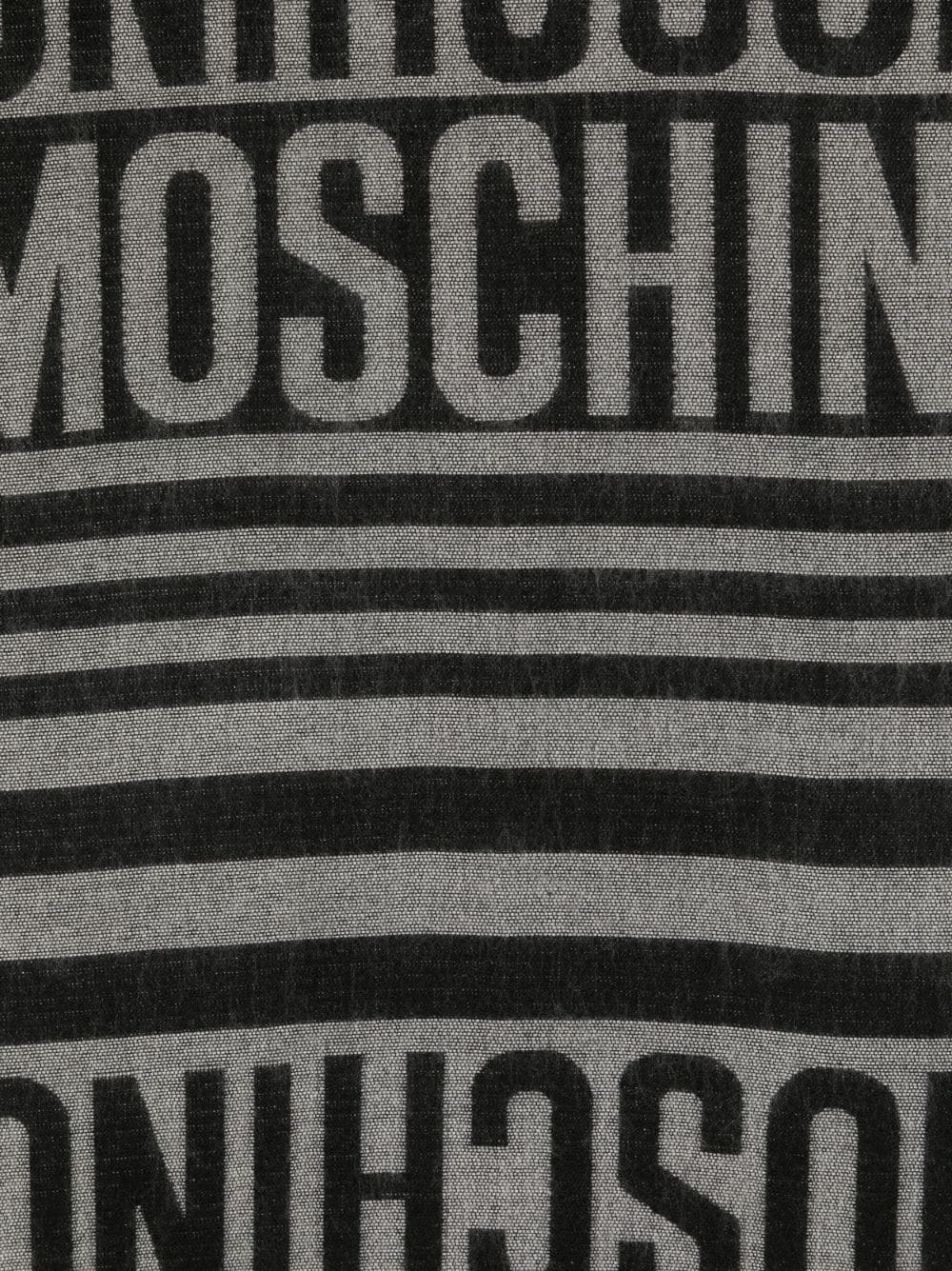 Moschino jacquard logo scarf - Zwart