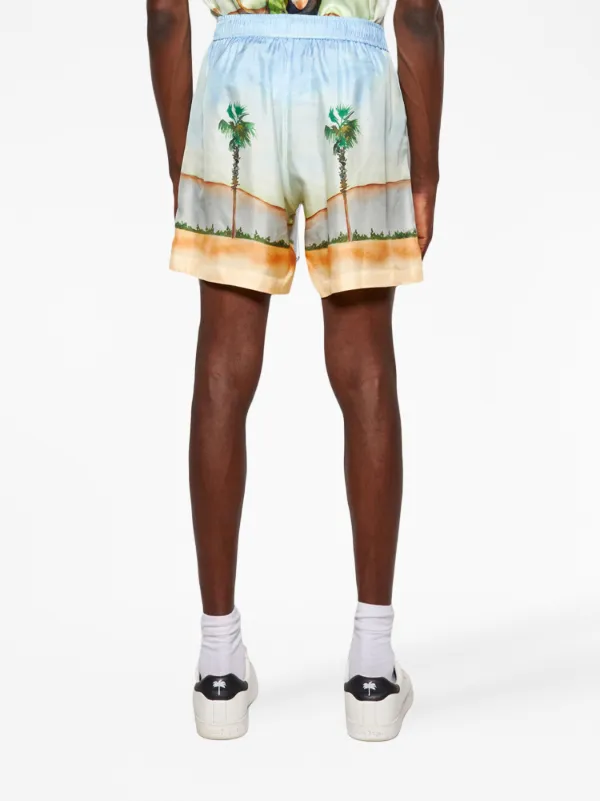 AMIRI Dinosaur Webster palm-tree Shorts | Blue | FARFETCH