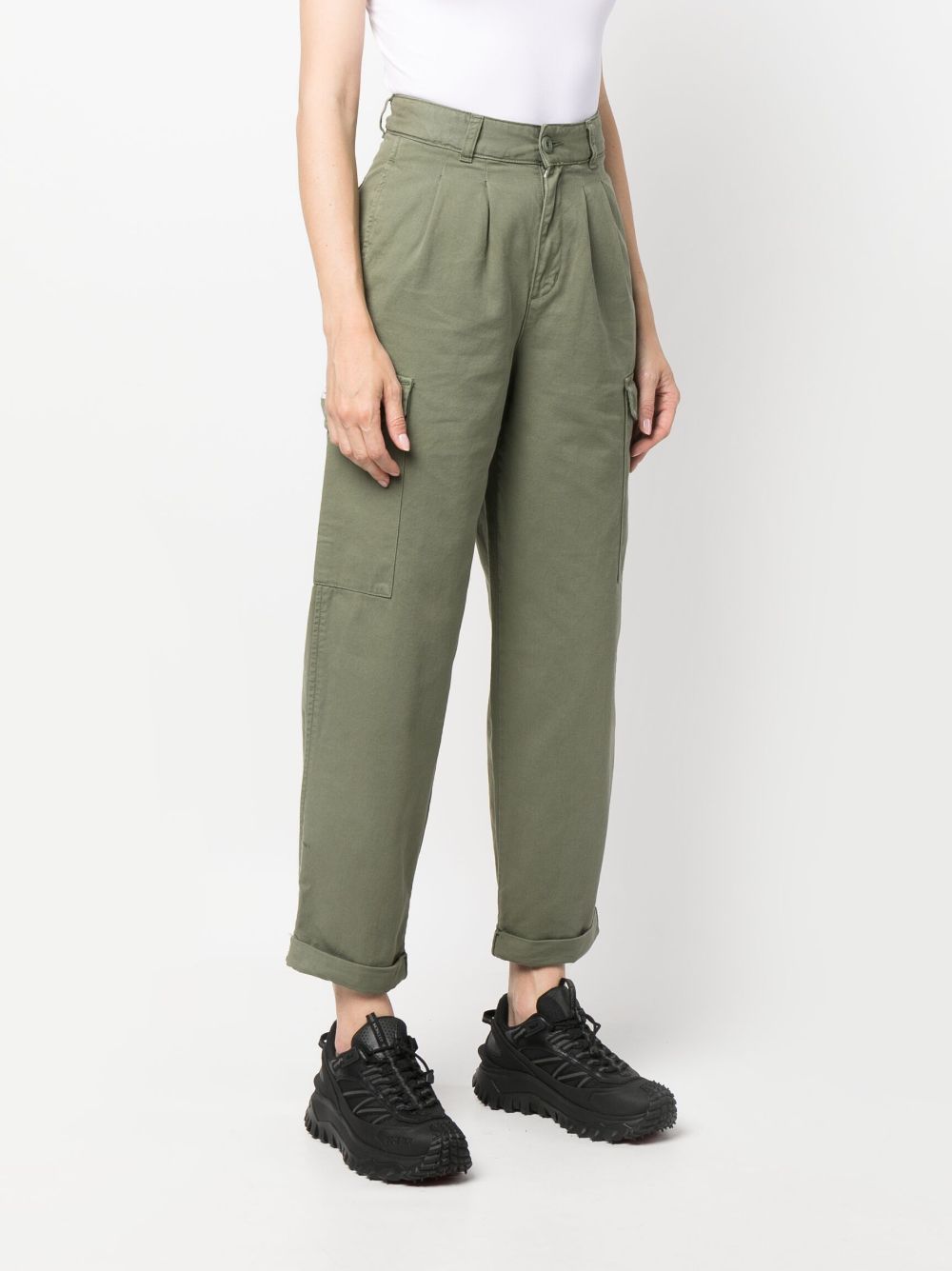 Shop Carhartt Collins Organic-cotton Trousers In Green