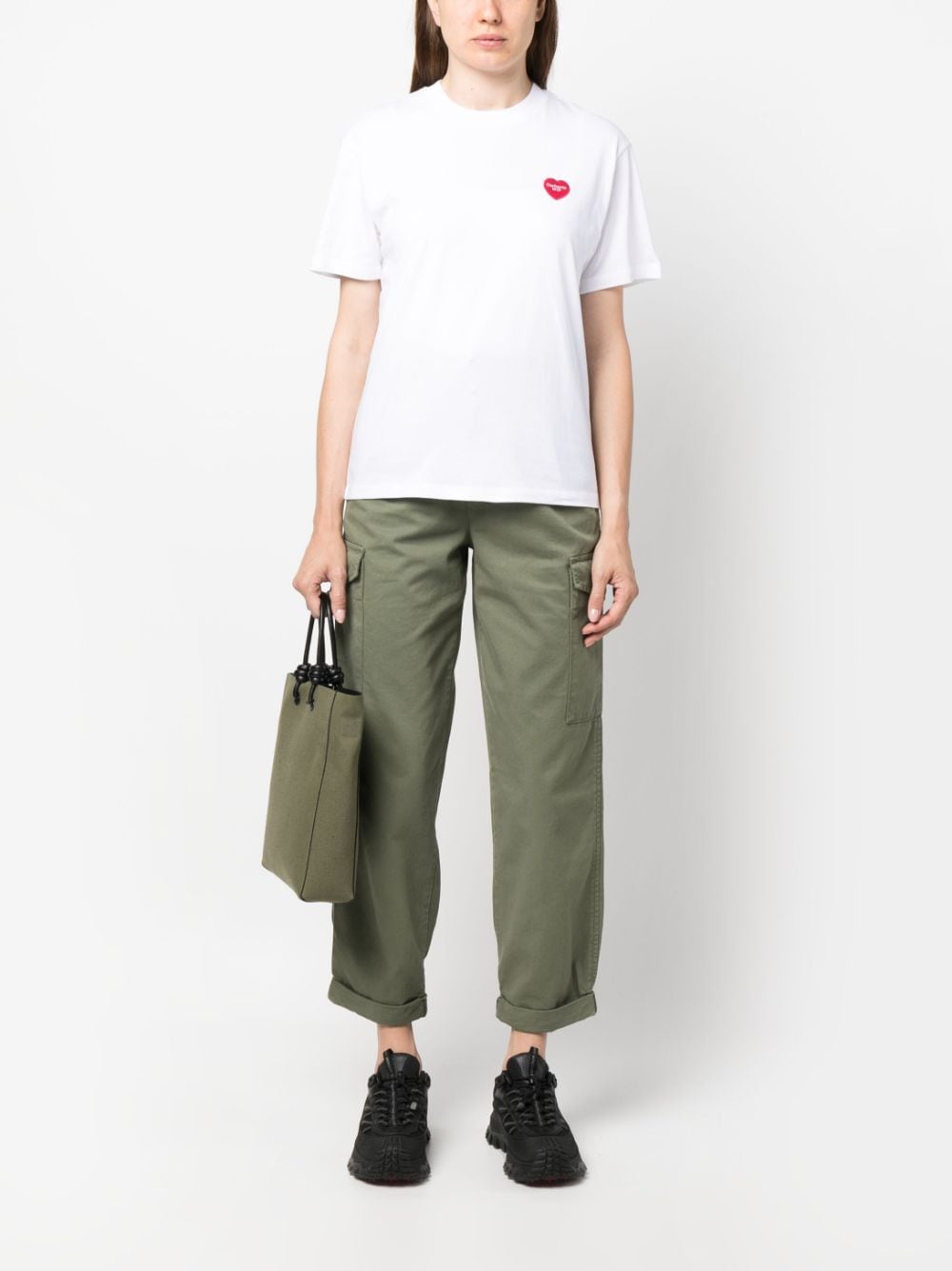 Shop Carhartt Collins Organic-cotton Trousers In Green