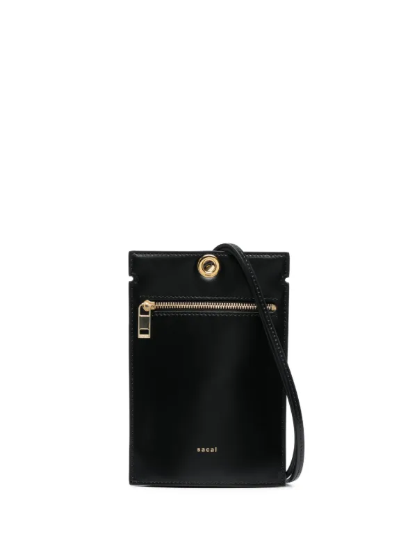 特別価格 Sacai レザーショルダーバッグ JP FARFETCH | ブラック | ショルダーバッグ