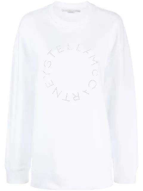 Stella McCartney sudadera con logo de strass