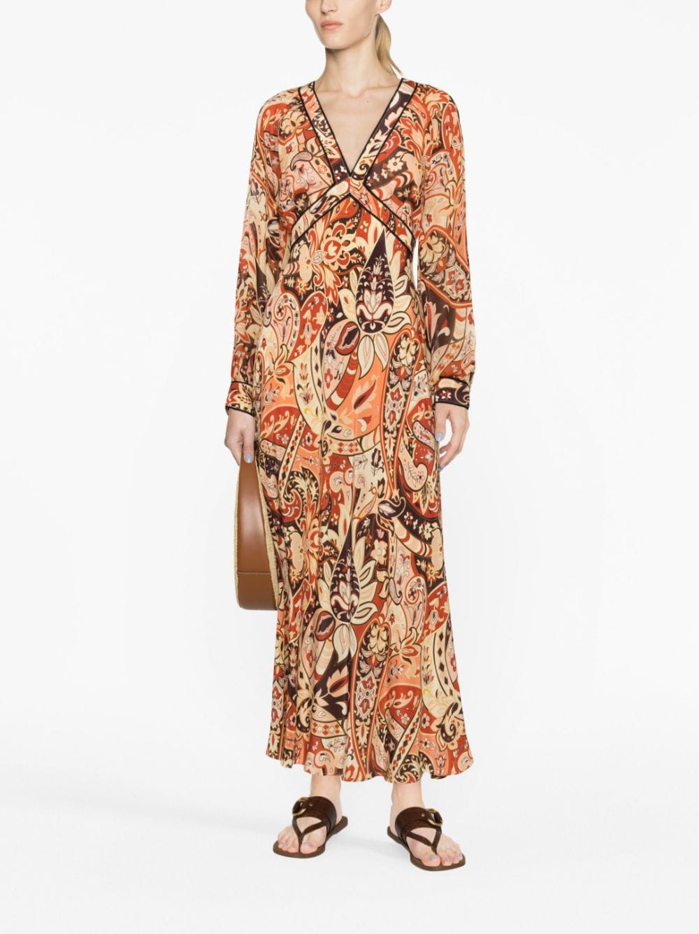 Rixo Ayla paisley-print silk maxi dress - Rood