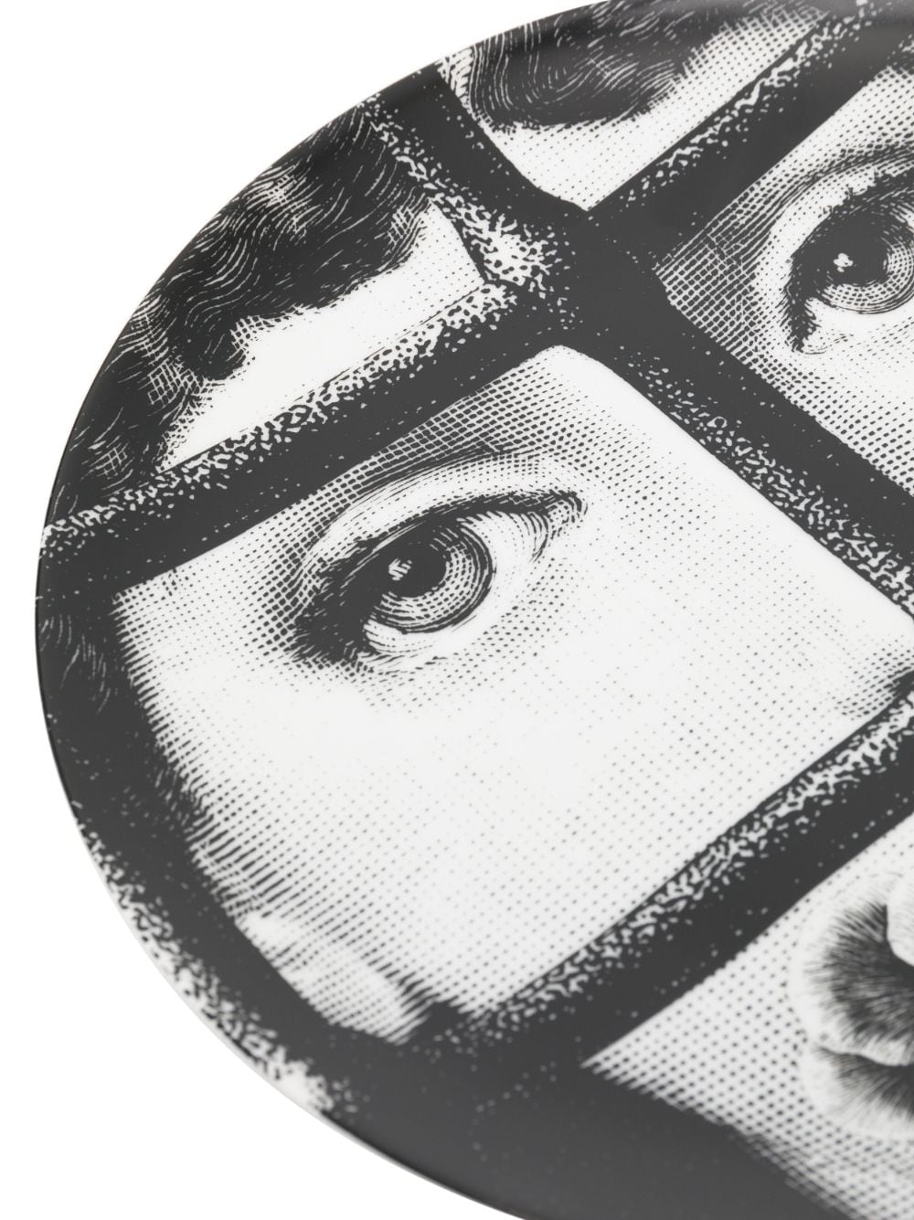 Shop Fornasetti Graphic-print Plate In White