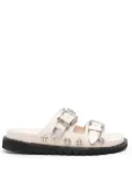 Toga Pulla stud-embellished leather slides - Neutrals