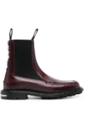 Toga Virilis Side Gore ankle leather boots - Red