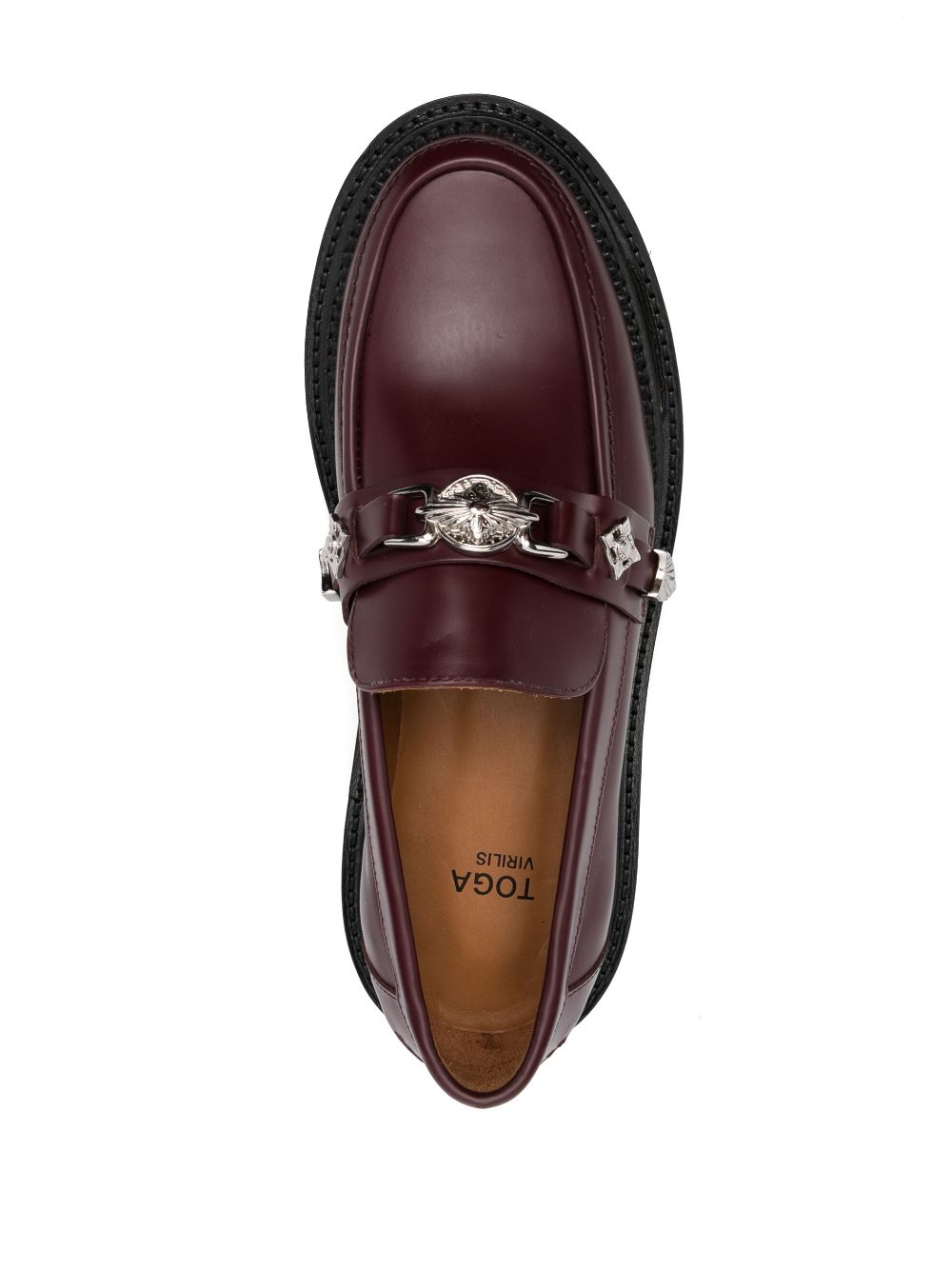 Shop Toga Virilis Chunky Leather Loafers In Red