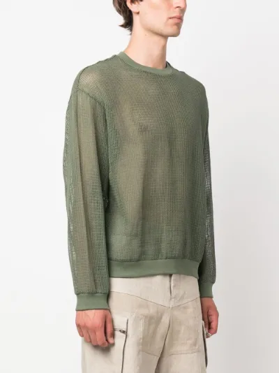 Stüssy crew-neck mesh jumper green | MODES