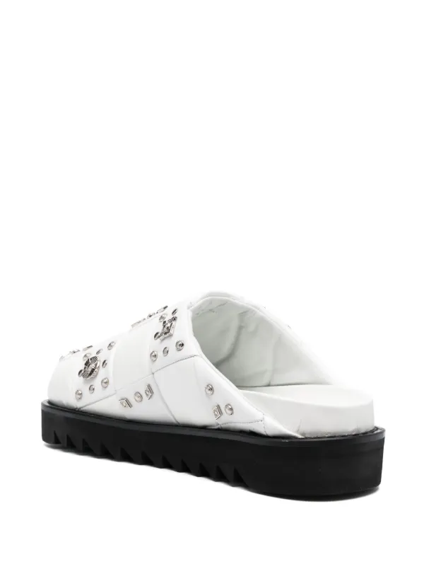 Toga Virilis スタッズ レザースリッポン | ホワイト | FARFETCH JP