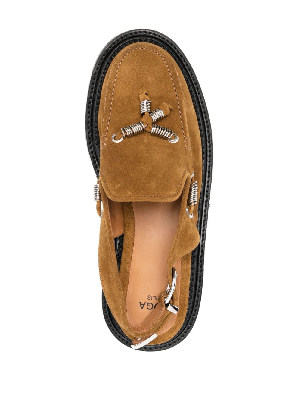 Shop Toga Virilis Sling-back Leather Loafers In Brown