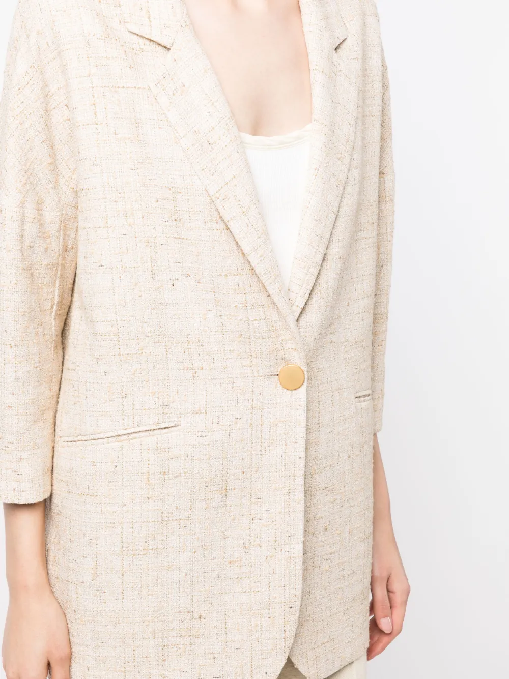 Tagliatore Single-breasted Tweed Blazer In Brown
