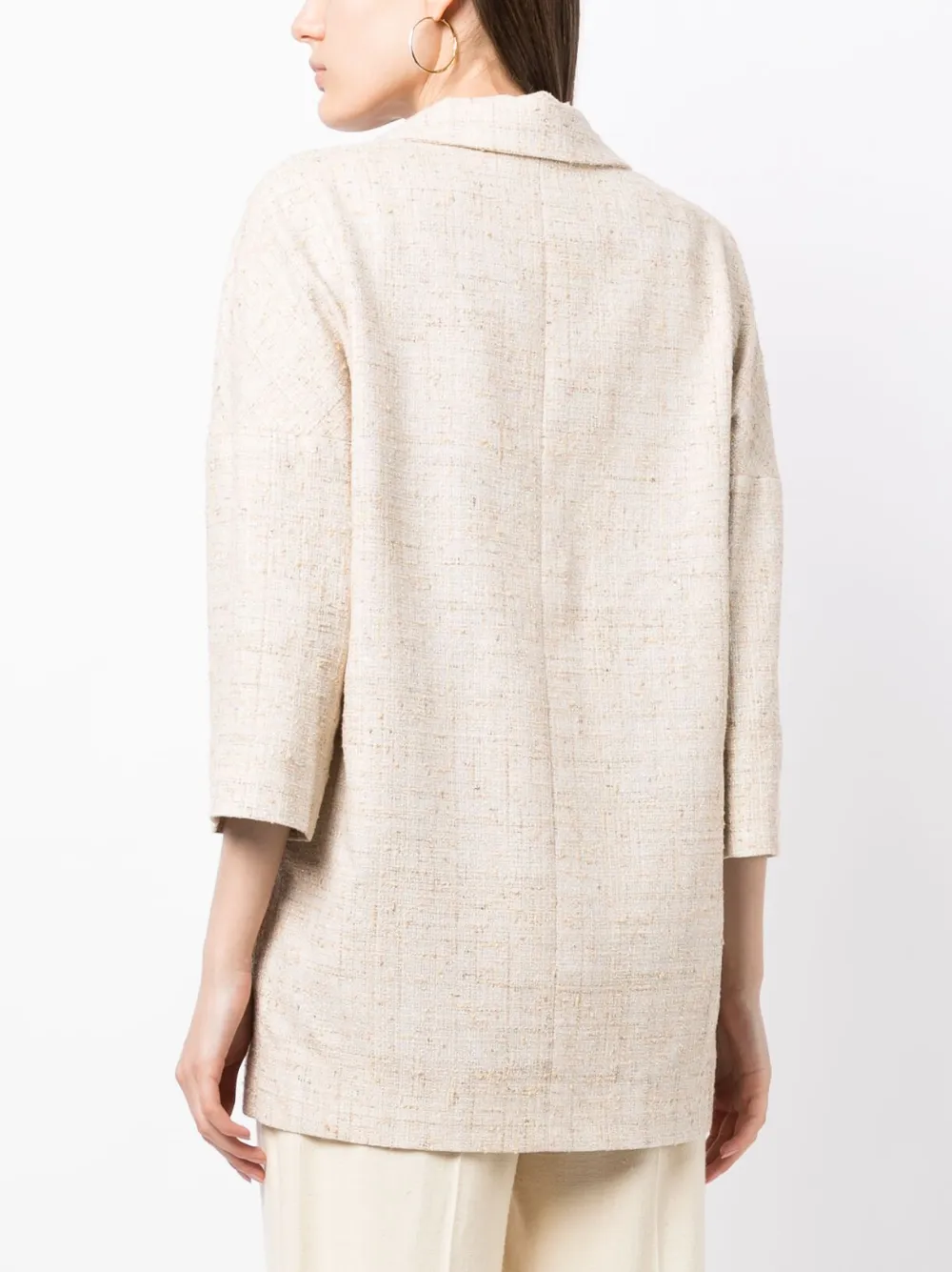 Tagliatore Single-breasted Tweed Blazer In Brown