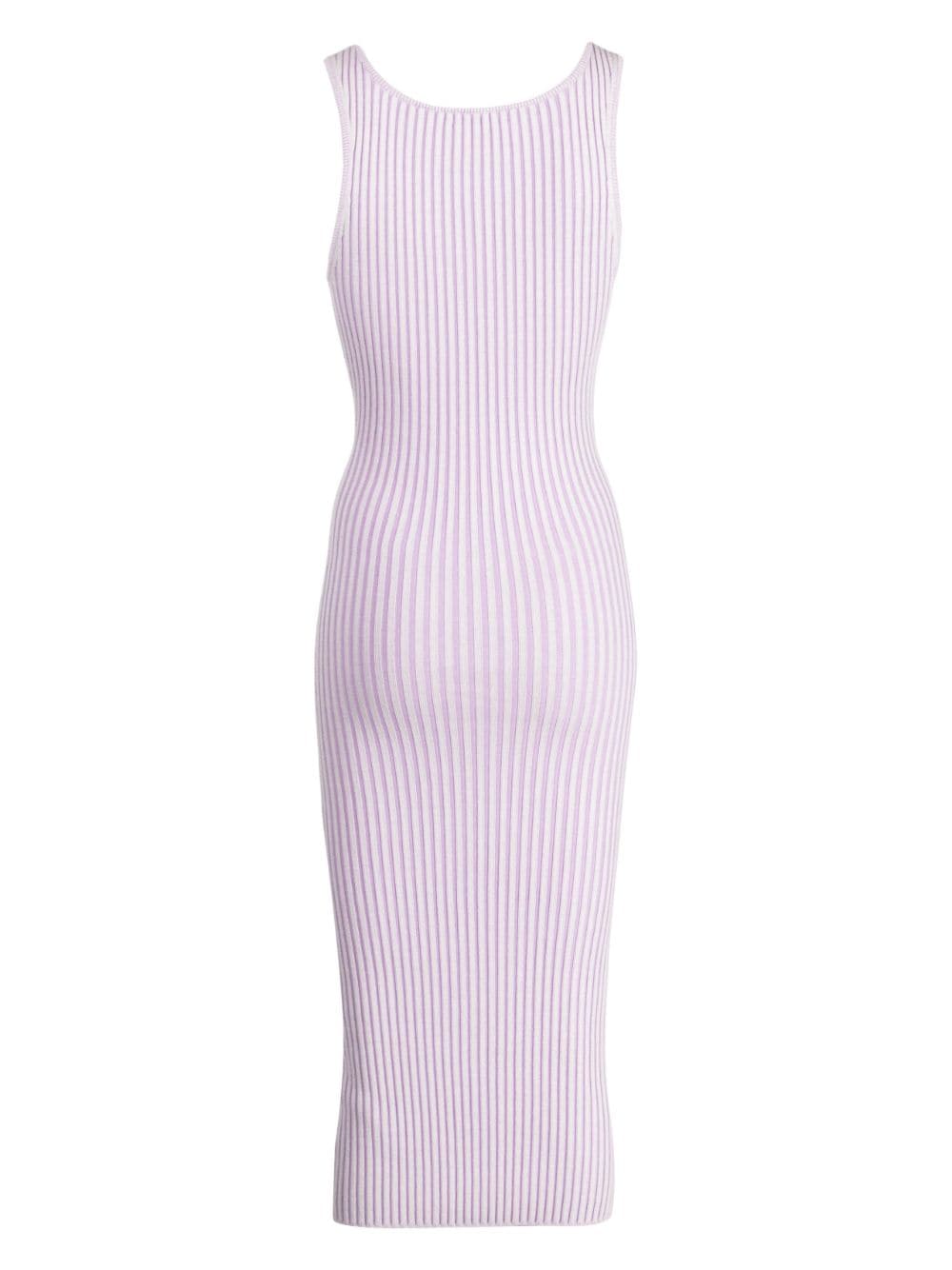 Shop John Elliott Piper Ribbed-knit Midi Dress In Purple