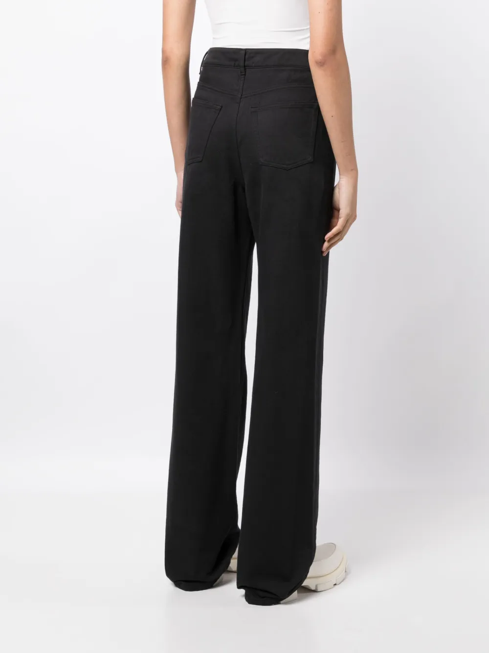 Shop John Elliott Paisley High-rise Wide-leg Jeans In Black