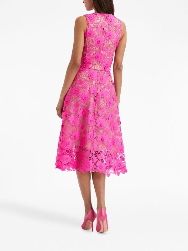 Oscar De La Renta Water Lily Guipure Midi Dress - Farfetch