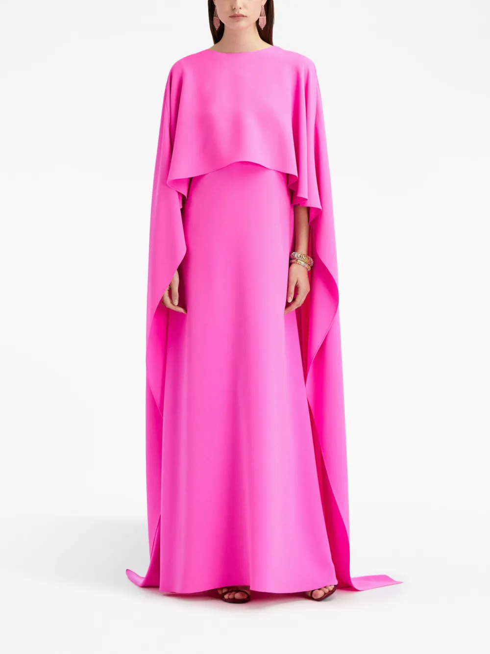 Oscar de la Renta Cape Back Georgette caftan - Roze