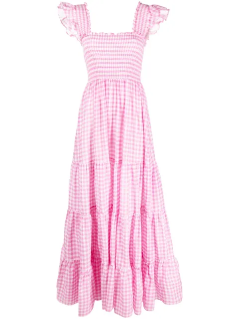 Rixo Vestido Kendall xadrez com camadas