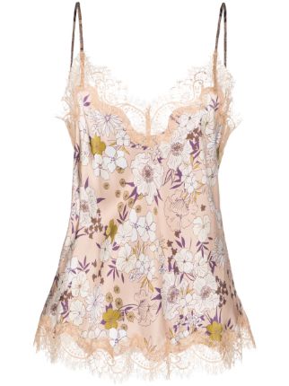 Sainted Sisters Scarlett floral-print lace-trim Camisole Top