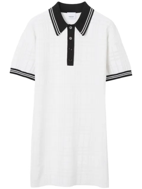 Burberry check stripe-trim polo dress