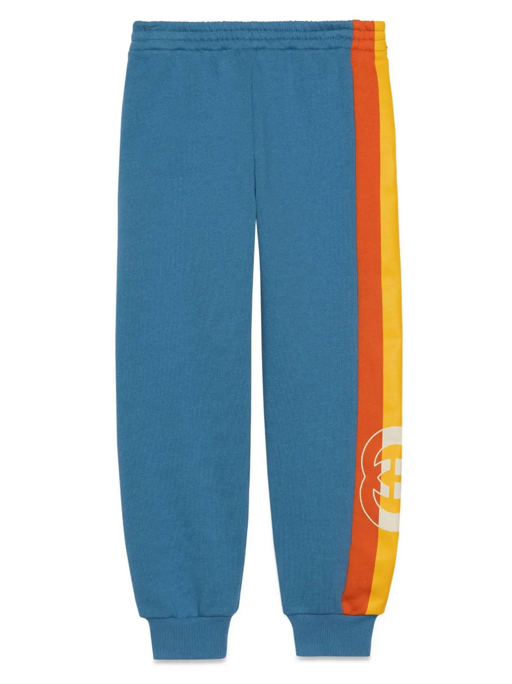 Gucci Kids' Side-stripe Cotton Joggers In 4428 Blu
