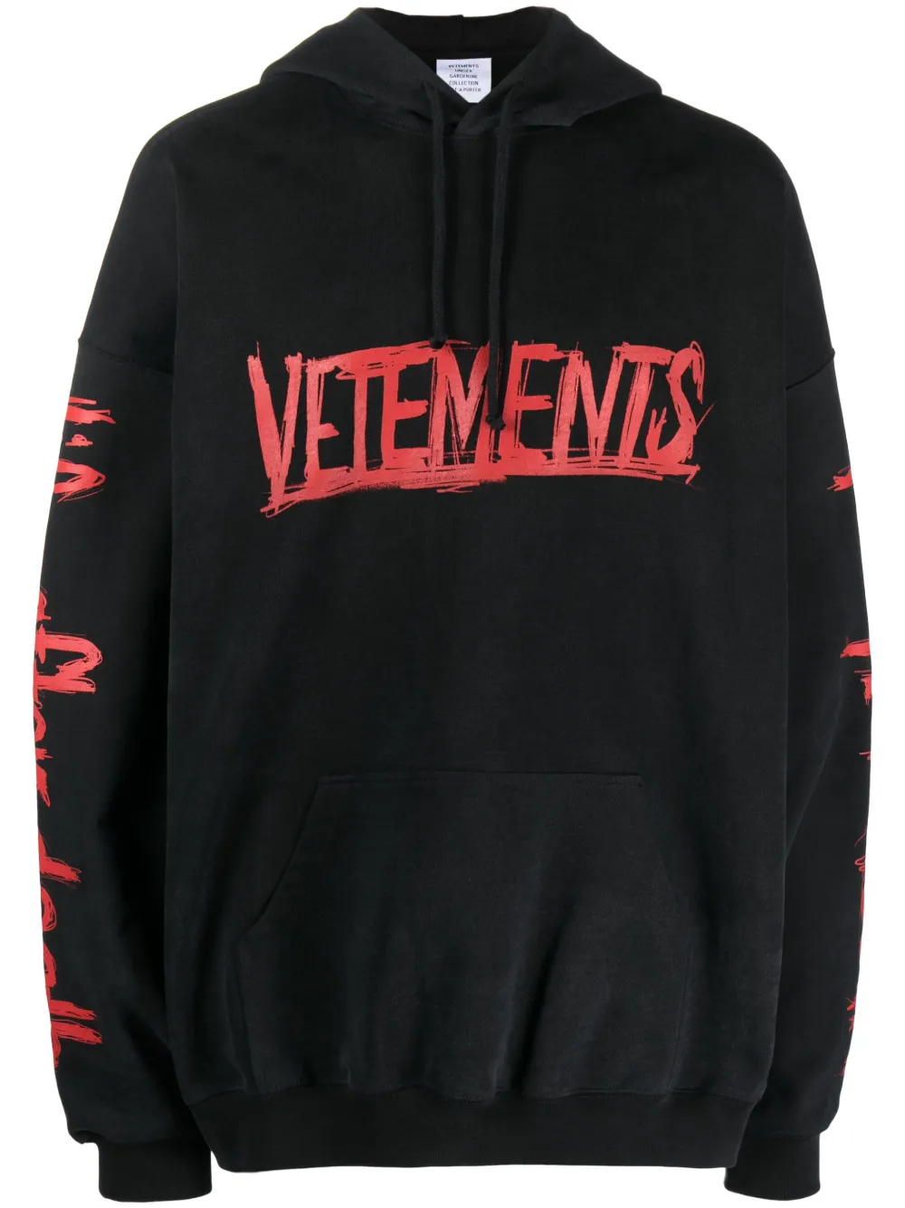 Vetements Logo Limited Edition Print Cotton Hoodie In Nero