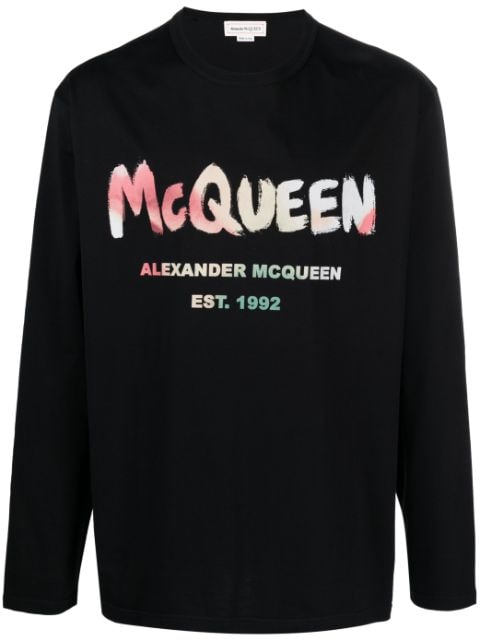 Alexander McQueen - Graffiti logo-print crew-neck sweatshirt