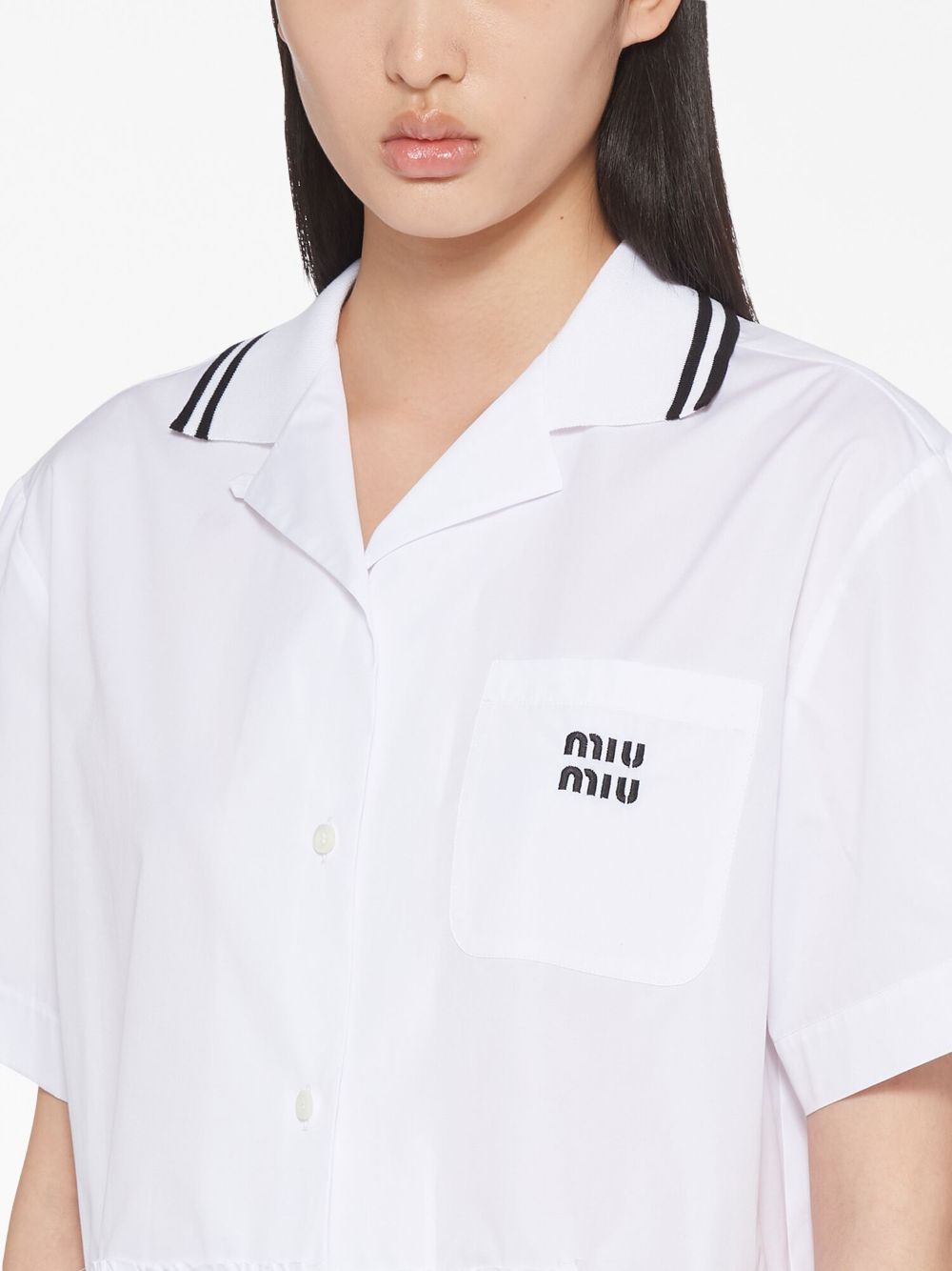 Miu Miu logo-print poplin minidress Women