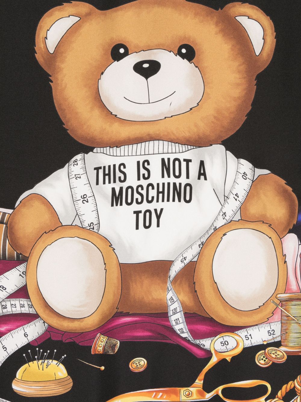 Moschino Sjaal met teddybeerprint - Zwart