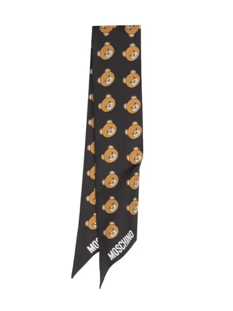 Moschino Teddy Bear-print silk scarf