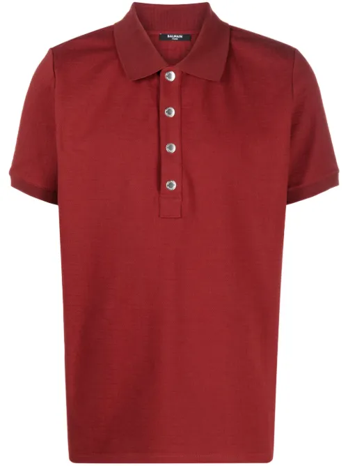 Polo en piqué à manches courtes - Balmain - Modalova
