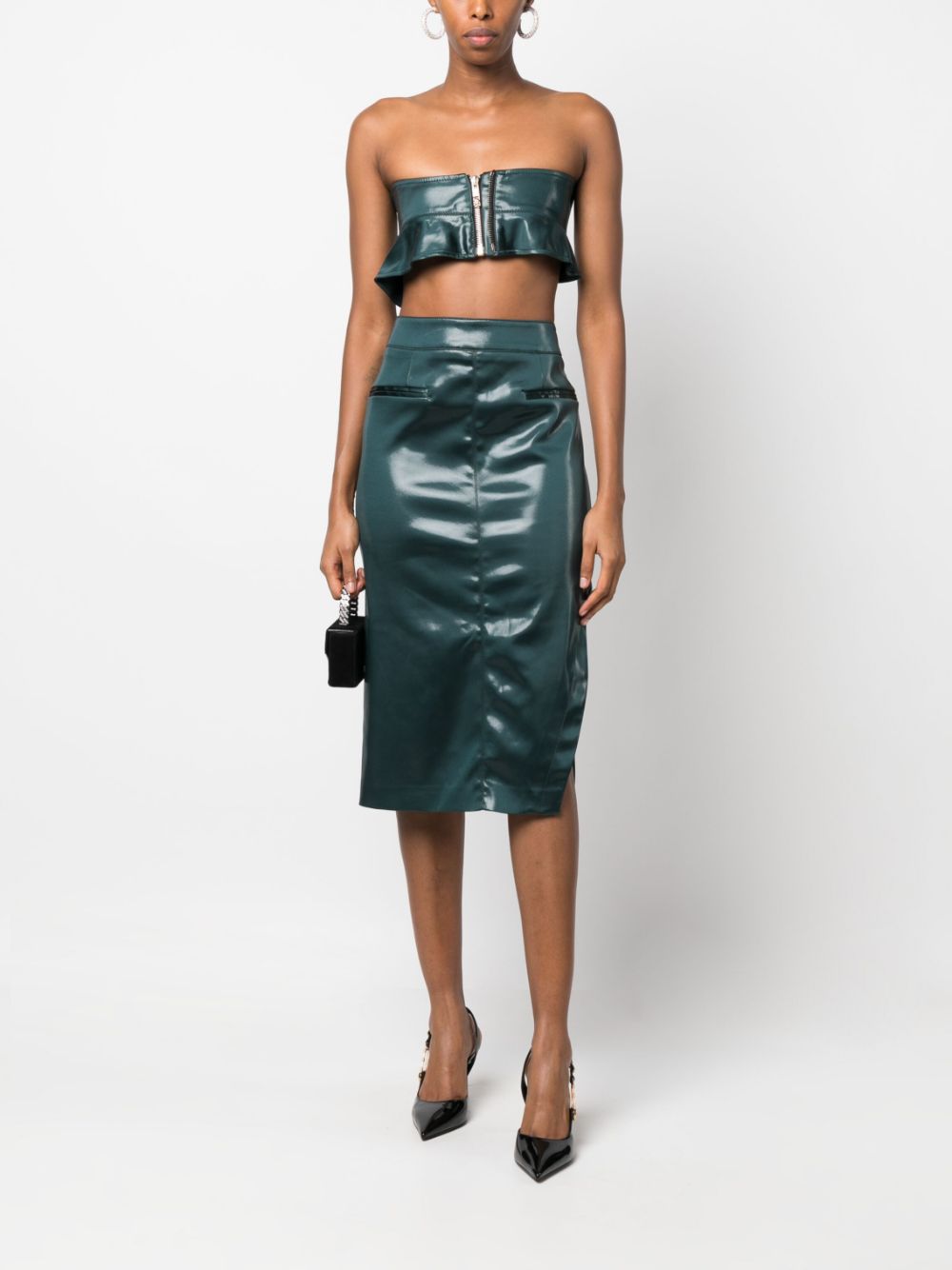 Genny Asymmetrische rok en top - Groen